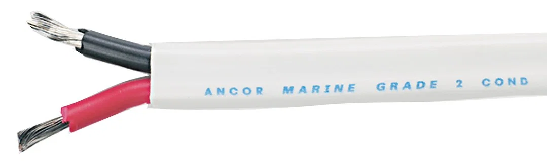 121325 – ANCOR Duplex Wire, Stranded Conductor 12/2 AWG Flat Encasement Red/ Black 250 Foot Length Tinned Copper Cond...